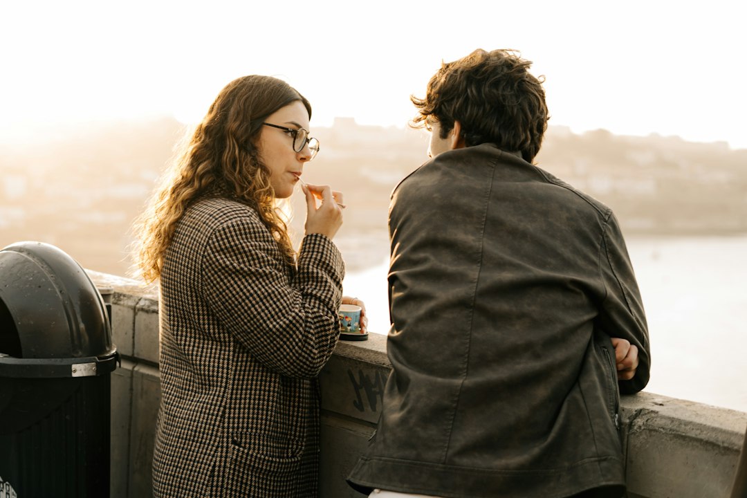 A couple having an honest conversation at a cafe