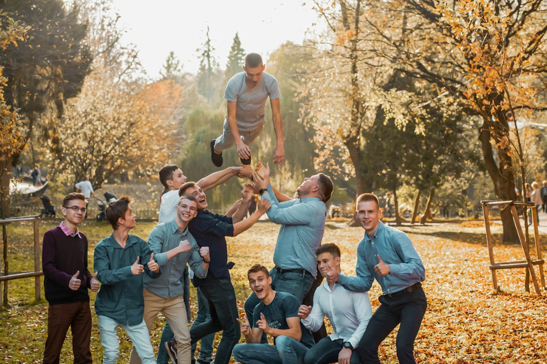 A group of men spending time together socially