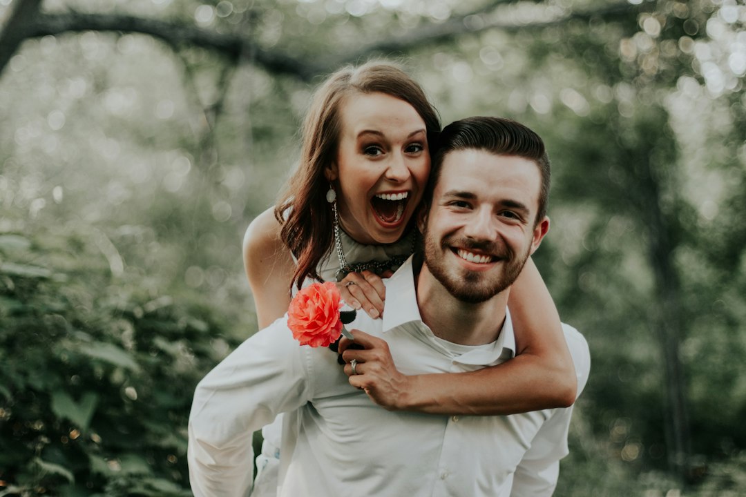 A happy couple spending time together outdoors