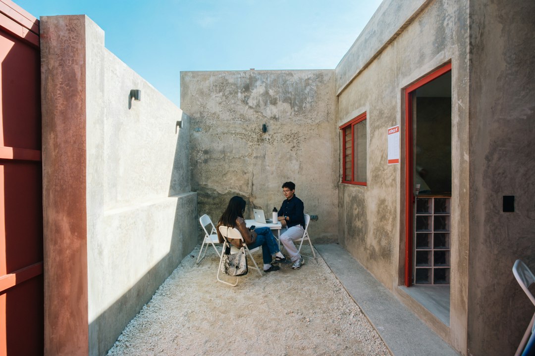Two people having a serious conversation